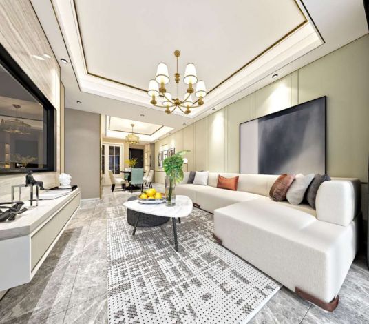 海德堡105平米三居室现代简约风格设计方案效果图参考