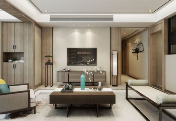 碧桂园锦唐128平米三居室中式风格设计方案效果图参考