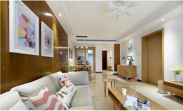 绿地·国际花都115平米三居室现代简约风格设计方案效果图