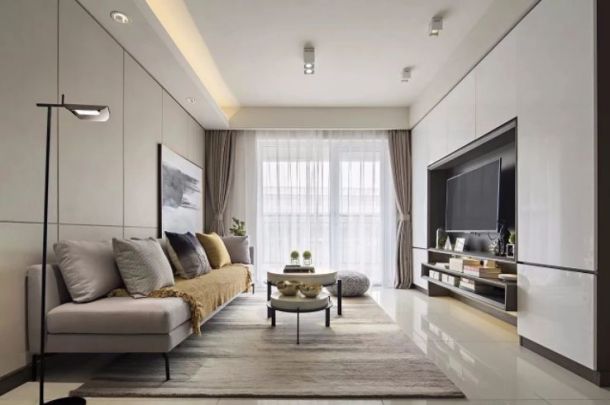 御锦城115平米三居室现代简约风格设计方案效果图参考