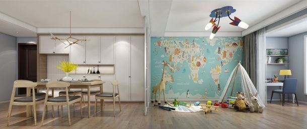 中建国熙台142平米三居室北欧风格设计方案效果图参考