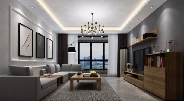 天浩上元郡130平米三居室现代简约风格设计方案效果图
