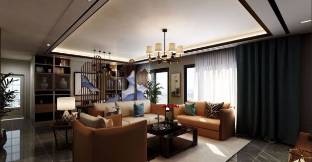 紫禁长安145平米三居室新古典风格设计方案效果图参考