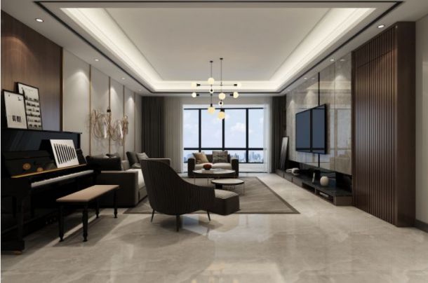 白桦林居138平米三居室现代简约风格设计方案效果图参考