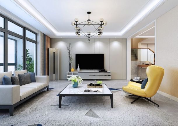 合众曲江城阅180平米四居室现代简约风格设计方案效果图参考