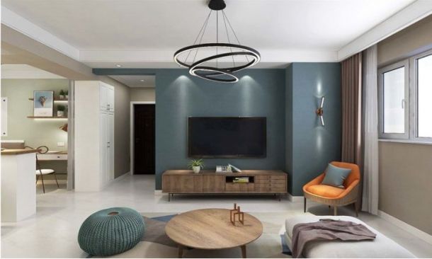 曲江林语110平米三居室现代简约风格设计方案效果图参考