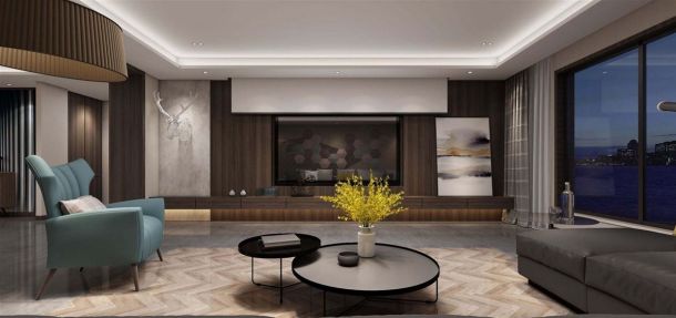 国熙台220平米四居室现代简约风格设计方案效果图参考