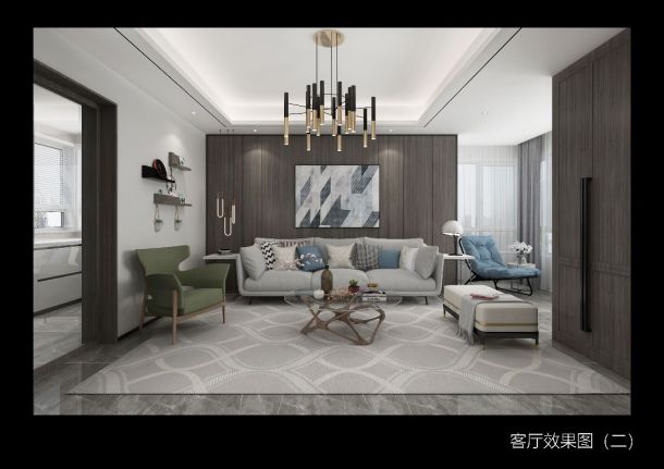 浅水湾187平米四居室现代轻奢风格设计方案效果图参考