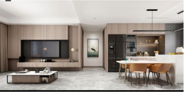 天朗蔚蓝东庭138平米三居室现代简约风格设计方案效果图参考