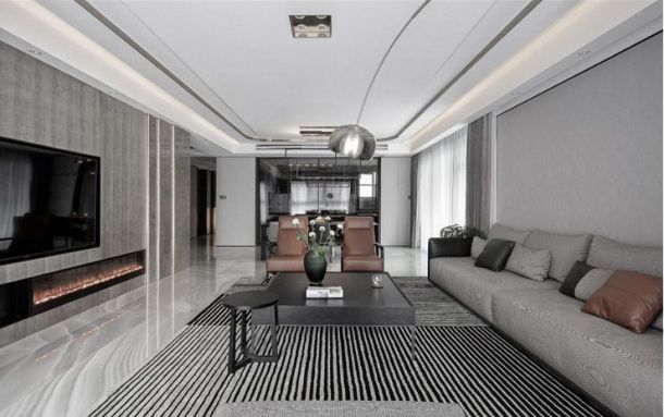 枫叶新都市180平米四居室现代简约风格设计方案效果图参考
