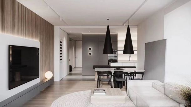 朱雀佳苑120平米三居室现代简约风格设计方案效果图参考