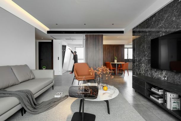 海伦国际130平米三居室现代简约风格设计方案效果图