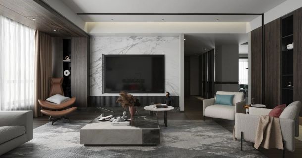 诸子阶180平米四居室现代简约风格设计方案效果图参考