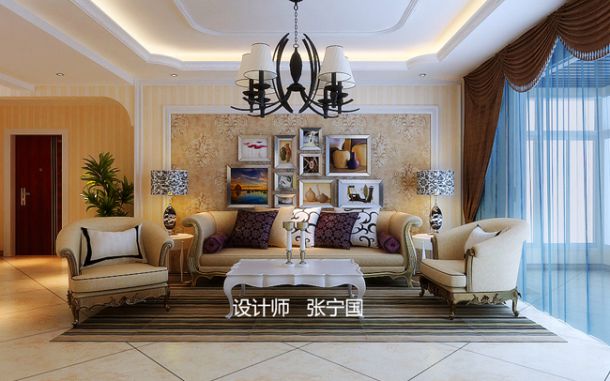 杨凌西农小区/140平米/三居室简欧风格