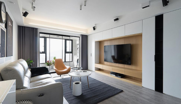 金科天籁城124平米三居室现代简约风格设计方案效果图参考