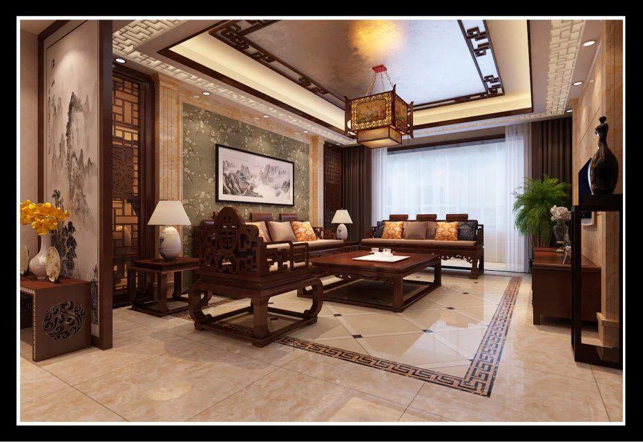 天鵝灣160平中式風格設計方案